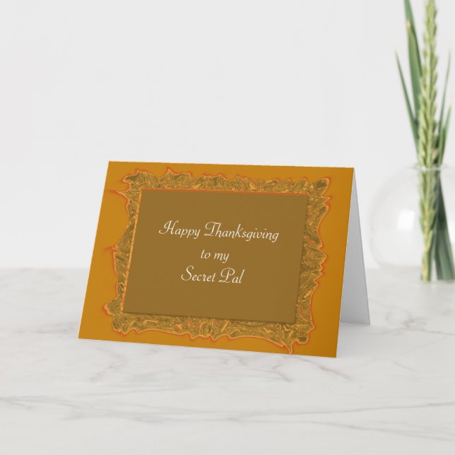 Cartes Pour Fêtes Annuelles Secret Pal Thanksgiving (Devant)