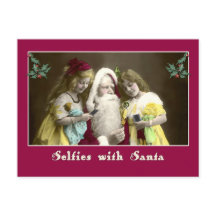 Selfies avec Père Noël Cute Christmas Card