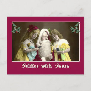 Cartes Pour Fêtes Annuelles Selfies avec Père Noël Cute Christmas Card