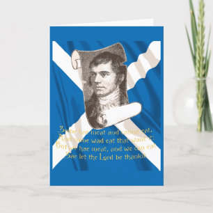 Cartes Pour Fêtes Annuelles Selkirk Grace Burns Night Citation et Saltire