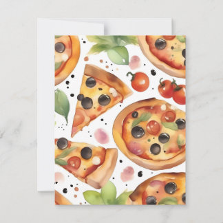Cartes Pour Fêtes Annuelles Semaine nationale de la pizza B - Aquarelles