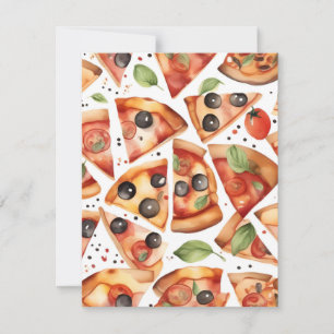Cartes Pour Fêtes Annuelles Semaine nationale de la pizza D - Aquarelles