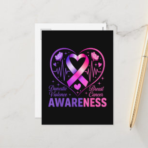 Cartes Pour Fêtes Annuelles Sensibilisation au cancer du sein et violence dome