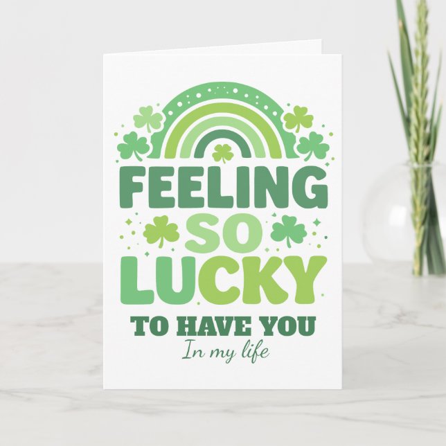 Cartes Pour Fêtes Annuelles Sentiment de chance St. Patrick's Day rétro arc-en (Devant)