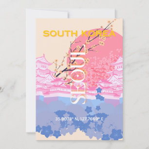 Cartes Pour Fêtes Annuelles Séoul Corée du Sud Travel Art, Pastel