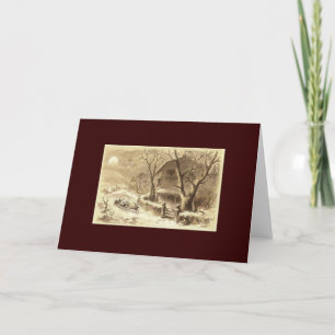 Cartes Pour Fêtes Annuelles Sepia Père Noël et Reindeer