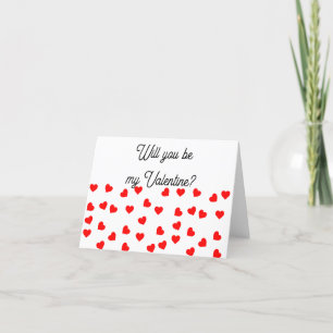 Cartes Pour Fêtes Annuelles Seras-tu ma Saint-Valentin ? Coeurs rouges joueurs