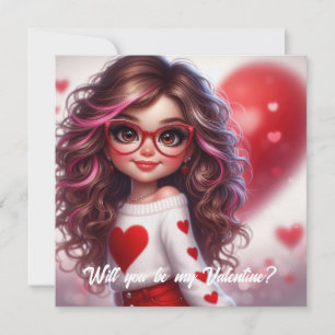 Cartes Pour Fêtes Annuelles Seras-tu ma Saint-Valentin, jolie fille impertinen