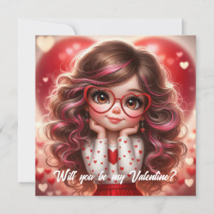 Cartes Pour Fêtes Annuelles Seras-tu ma Saint-Valentin, jolie fille impertinen