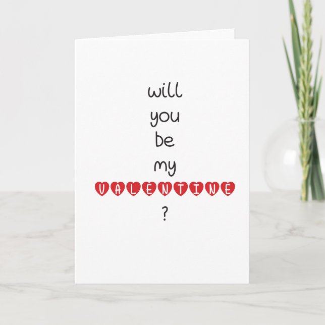 Cartes Pour Fêtes Annuelles Seras-tu ma Saint-Valentin ? Personnalisable  (Devant)