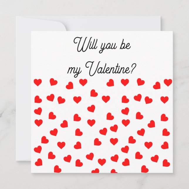 Cartes Pour Fêtes Annuelles Seras-tu mon Valentin ? Cœurs rouges ludiques  (Devant)