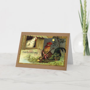 Cartes Pour Fêtes Annuelles Sérénade d'amour vintage de Pâques,