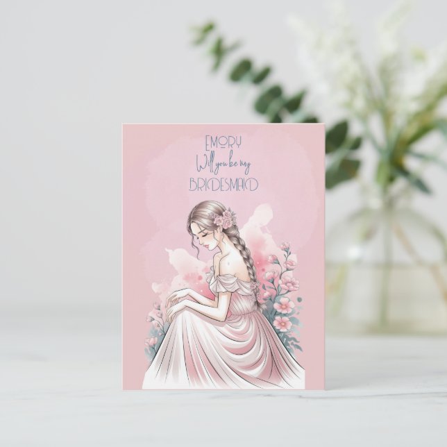 Cartes Pour Fêtes Annuelles Serez-Vous Ma Femme D'Accueil Florale ? (Debout devant)