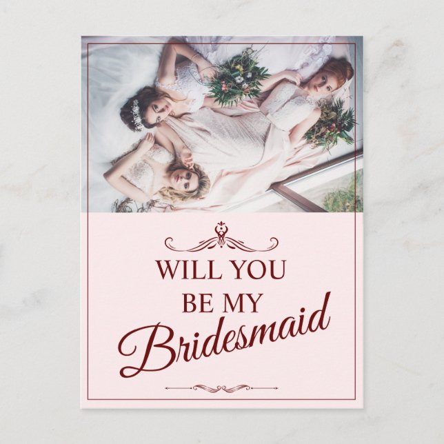 Cartes Pour Fêtes Annuelles Serez-Vous Ma Femme D'Accueil ? Trois Bridesmaitre (Devant)