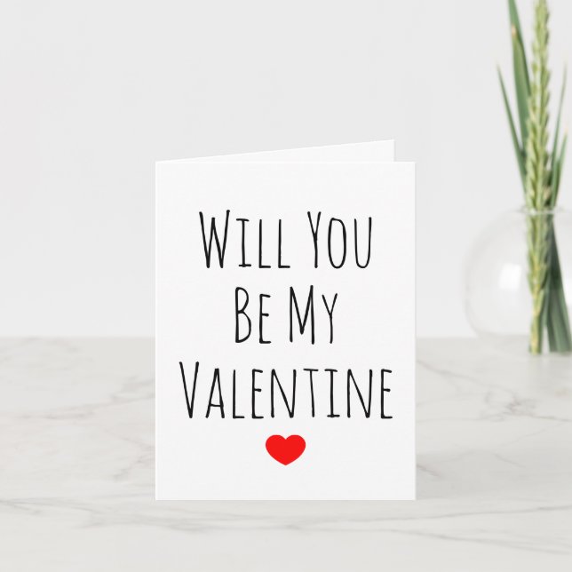 Cartes Pour Fêtes Annuelles Serez-Vous Ma Valentine Red Heart Girfriend (Devant)