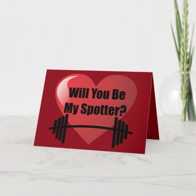 Cartes Pour Fêtes Annuelles Serez-vous mon Spotter Valentine's Day Fitness (Devant)