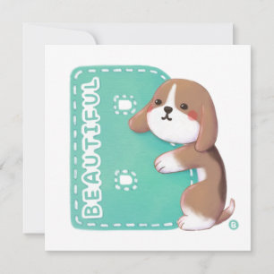 Cartes Pour Fêtes Annuelles Série Alphabet : "B" Belle illustration Beagle