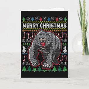 Cartes Pour Fêtes Annuelles Série de la faune de l'ours laide de Noël