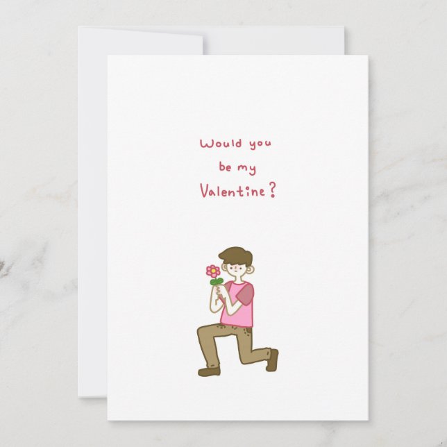 Cartes Pour Fêtes Annuelles Seriez-Vous Ma Saint-Valentin ? Un garçon avec une (Devant)