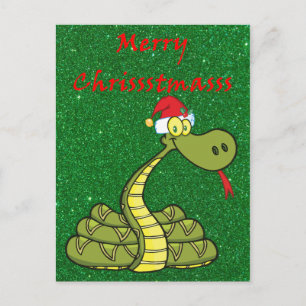 Cartes Pour Fêtes Annuelles serpent de noël à santa hat