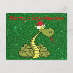 Cartes Pour Fêtes Annuelles serpent de noël à santa hat