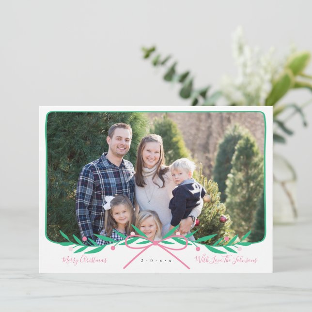 Cartes Pour Fêtes Annuelles Serre de jour férié Preppy personnalisée avec cou  (Debout devant)