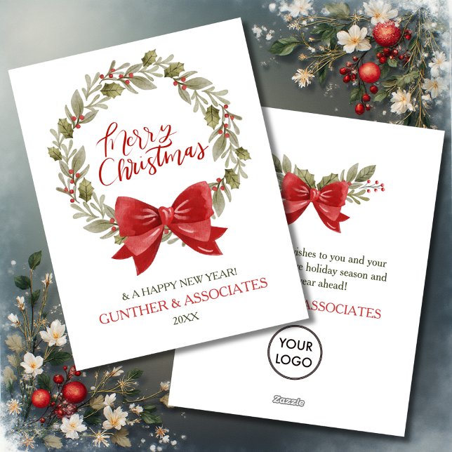 Cartes Pour Fêtes Annuelles Serre de Noël avec Red Bow Accueil d'entreprise (Créateur téléchargé)