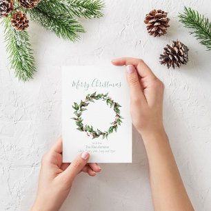 Cartes Pour Fêtes Annuelles Serre de Noël Holly Red Berry