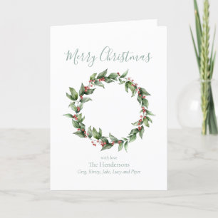 Cartes Pour Fêtes Annuelles Serre de Noël Holly Red Berry