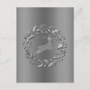 Cartes Pour Fêtes Annuelles Serre et rennes de Noël en eau douce