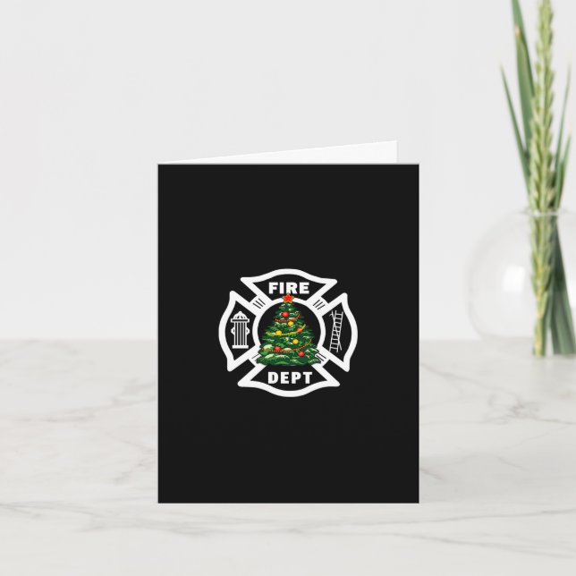 Cartes Pour Fêtes Annuelles Service d'incendie de Noël (Devant)