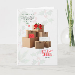 Cartes Pour Fêtes Annuelles Service Postal Scellés avec Joie avec Nom