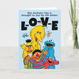 Cartes Pour Fêtes Annuelles Sesame Street "L-O-V-E" Photo de la fête des Mères