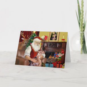 Cartes Pour Fêtes Annuelles Setter irlandais de Père Noël