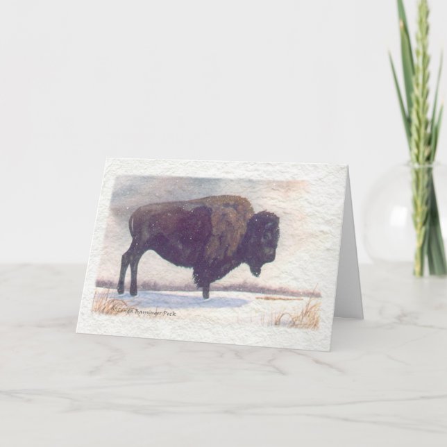 Cartes Pour Fêtes Annuelles Seule peinture de Buffalo de supports (Devant)