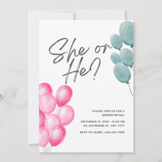 Cartes Pour Fêtes Annuelles sexe révélateur fête garçon ou fille ballon