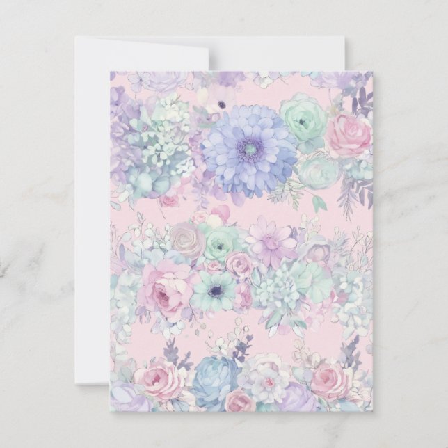 Cartes Pour Fêtes Annuelles Shabby Chic Dreamy Mist Flower Wreaths | Pastel Ju (Devant)