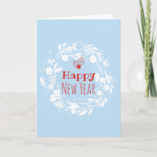 Cartes Pour Fêtes Annuelles Shabby hiver Wreath Joyeux Nouvel An Holiday