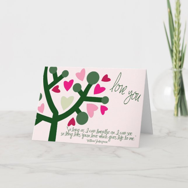 Cartes Pour Fêtes Annuelles Shakespeare Valentine Love Hearts Card (Devant)