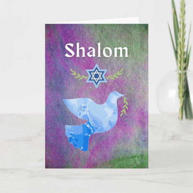 Cartes Pour Fêtes Annuelles Shalom pour Rosh Hashanah Colombe de la paix (Devant)