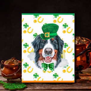 Cartes Pour Fêtes Annuelles Shamrock bernois de chiens de montagne Saint-Patri
