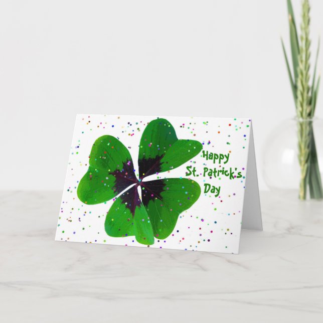 Cartes Pour Fêtes Annuelles Shamrock Confetti St. Patricks (Devant)