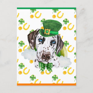 Cartes Pour Fêtes Annuelles Shamrock de Chien Dalmatien Saint-Patricks