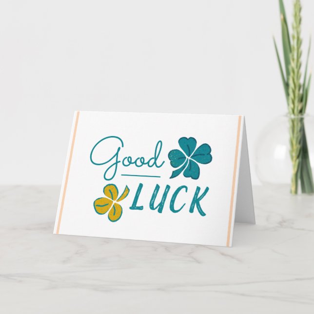 Cartes Pour Fêtes Annuelles Shamrock de fermeture à quatre feuilles de bonne c (Devant)