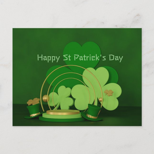 Cartes Pour Fêtes Annuelles Shamrock de la Saint Patrick Green (Devant)