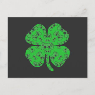 Cartes Pour Fêtes Annuelles Shamrock du contrôleur de jeu vidéo Jour de la Sai
