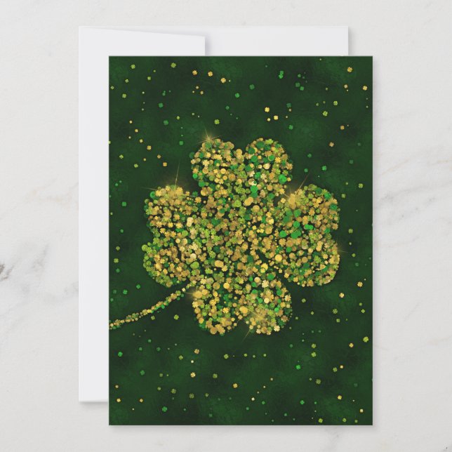 Cartes Pour Fêtes Annuelles Shamrock irlandais quatre feuilles Lucky Clover (Devant)