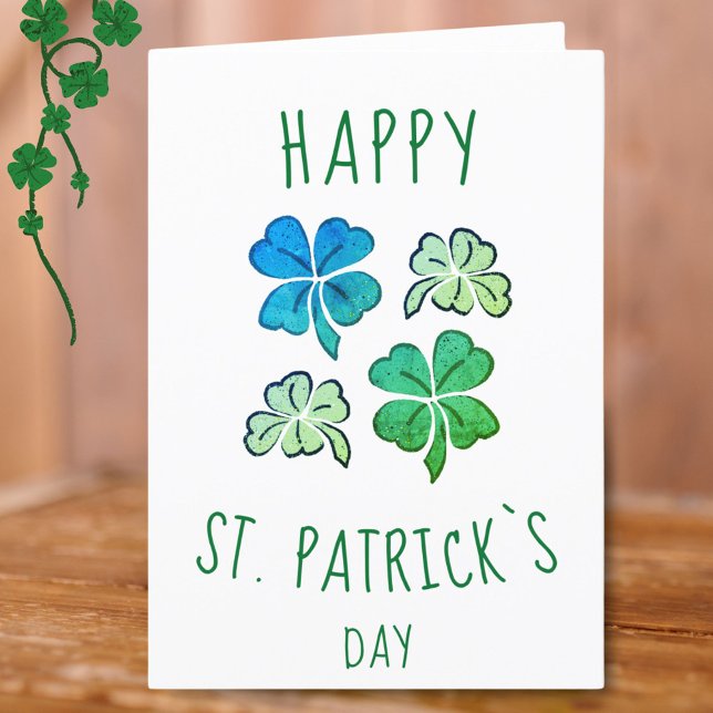 Cartes Pour Fêtes Annuelles Shamrock vert Clover Joyeux Saint Patrick`s day (Créateur téléchargé)