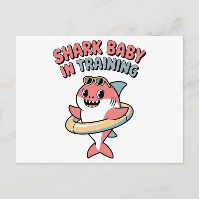 Cartes Pour Fêtes Annuelles Shark Baby in Training | Kids (Devant)