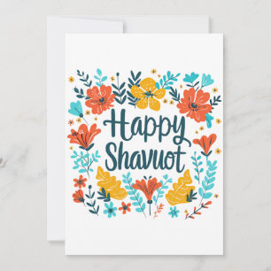 Cartes Pour Fêtes Annuelles Shavuot - Bonne fête de Shavuot avec fleurs